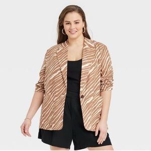 Brown Zebra Striped Blazer